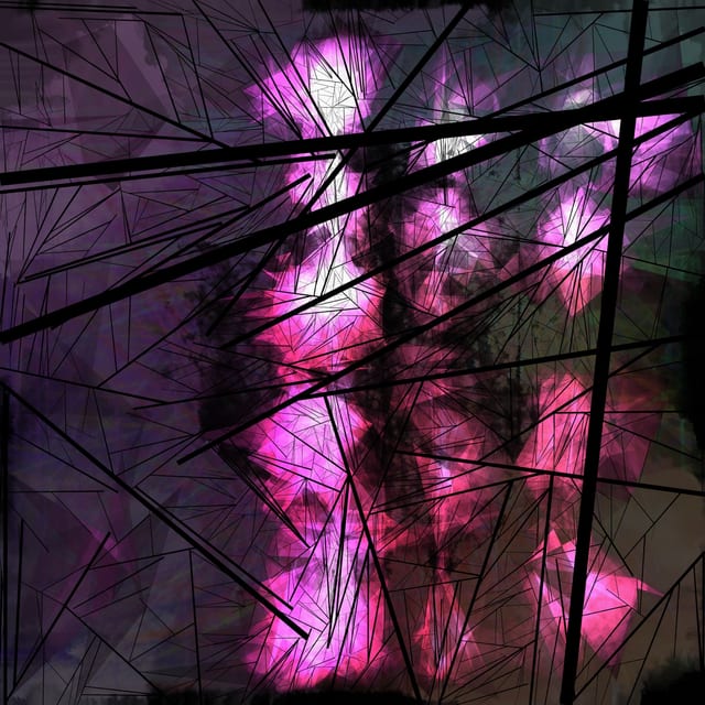 Low-resolution screengrab from the Belfast session: drawing responding to melodic violin playing.
